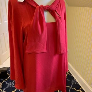 Ann Fontaine  new Red Long Sleeve Dress NEW